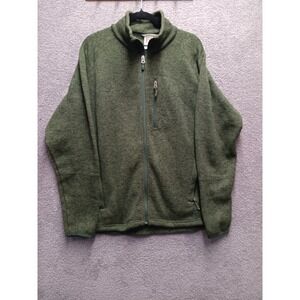 Avalanche Men's L Full-Zip Fleece Jacket Green Heather Stand Collar Pocket